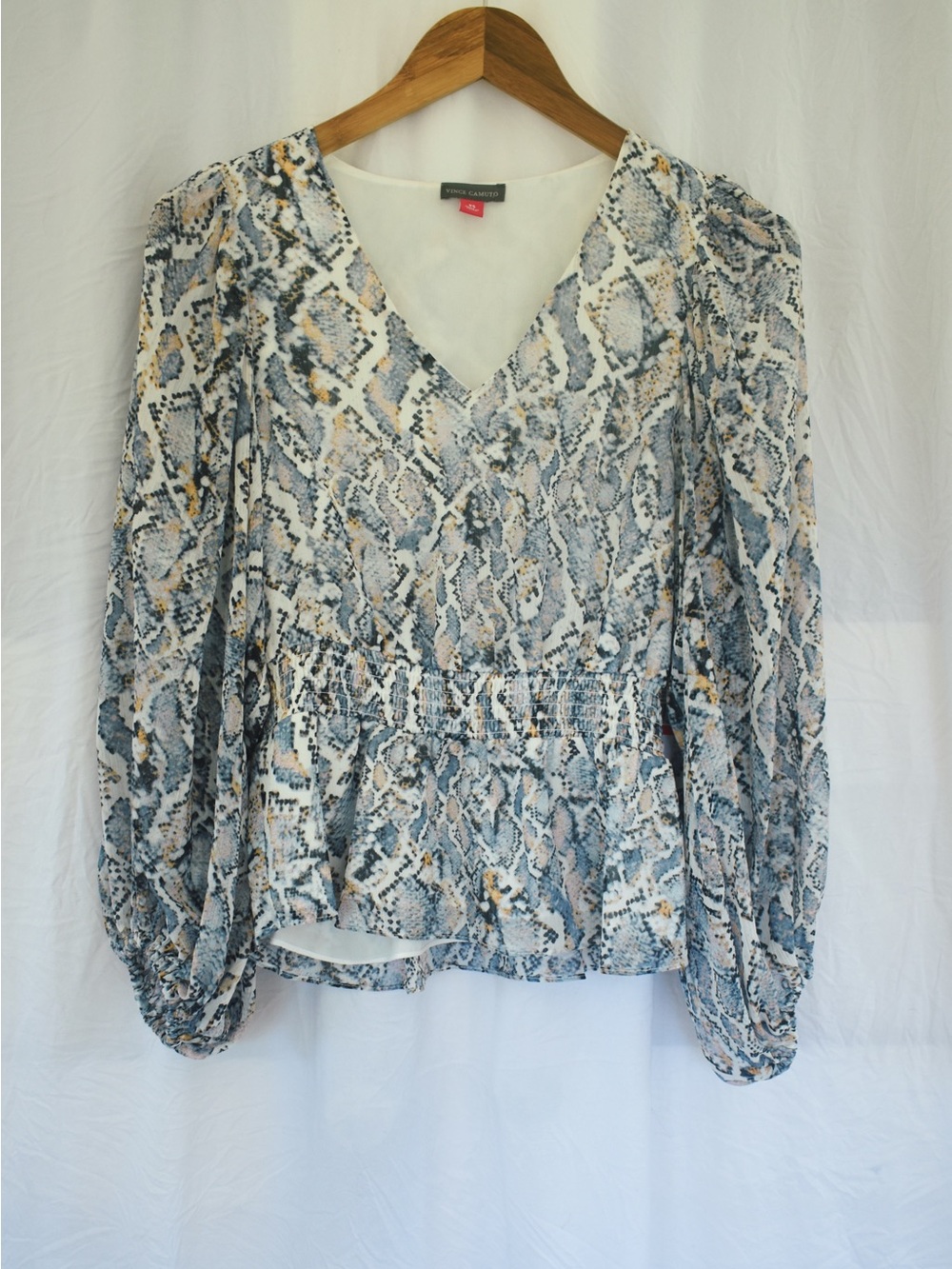 Vince Camuto Snake Print V Neck Blouse - NWT